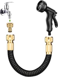 TOPWAYS 30m Rugalmas Kerti Locsolócső 1/2" Magas Nyomású Fúvókával 4
