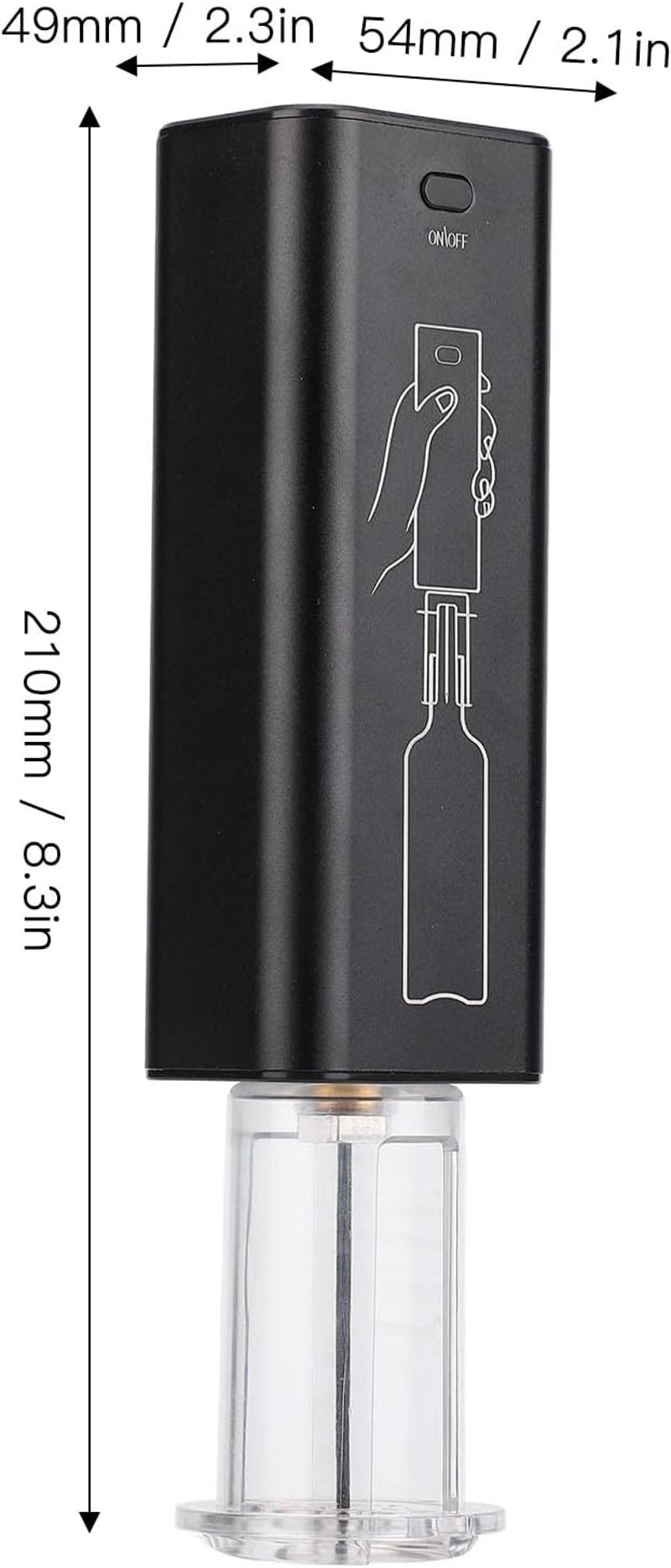 Topyond 4 részes elektromos borosnyitó szett, vezeték nélküli, fekete, automata