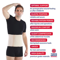 TOROS-GROUP Szülés Utáni Hasprés Rugalmas Pocakszalag 24cm Postpartum Binder 3