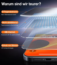 TORRAS edzett üveg képernyővédő iPhone 17 Pro Max-hoz, 9H+, tokkompatibilis - 2 db 2