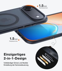 Husă TORRAS Guardian-Mag pentru iPhone 17 Air cu MagSafe - Protecție militară, buton pentru cameră, rezistentă la șocuri, anti-zgârieturi, husă subțire, negru mat 7