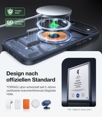 Husă TORRAS Guardian-Mag pentru iPhone 17 Air cu MagSafe - Protecție militară, buton pentru cameră, rezistentă la șocuri, anti-zgârieturi, husă subțire, negru mat 4