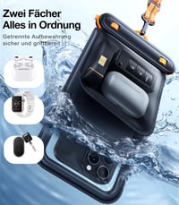 TORRAS vízálló telefontok IP68 úszáshoz 7 hüvelykes okostelefonokhoz fekete - black 4