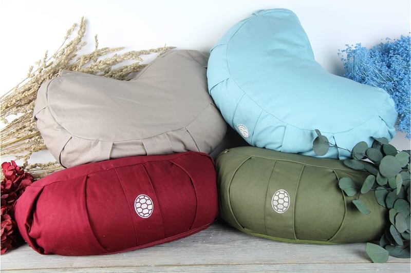 TORTUGA MEDITATION & YOGA Félhold Meditációs Párna Búzahéj Töltettel 15cm Pamut Borítás