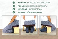 Tortuga Összecsukható Meditációs Pad Bambusz Ülőkével - Jóga Szék Ergonomikus Krém 7