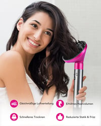 TOSAGE Airwrap Diffúzor Fej HS01/HS05/HS08 Kompatibilis Hullám és Göndör Hajhoz Fukszia 3