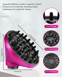 TOSAGE Airwrap Diffúzor Fej HS01/HS05/HS08 Kompatibilis Hullám és Göndör Hajhoz Fukszia 5