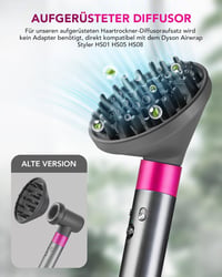 TOSAGE Airwrap Diffúzor Fej Hullámok Göndörítéshez HS01 HS05 HS08 Szürke 2