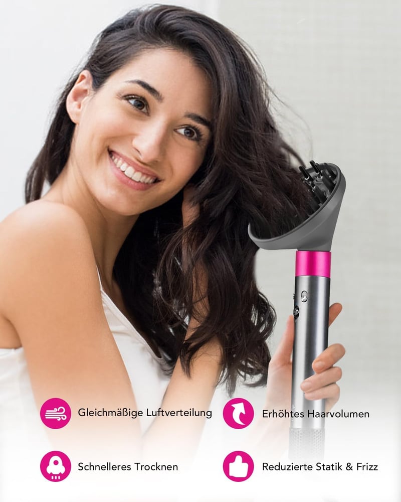 TOSAGE Airwrap Diffúzor Fej Hullámok Göndörítéshez HS01 HS05 HS08 Szürke