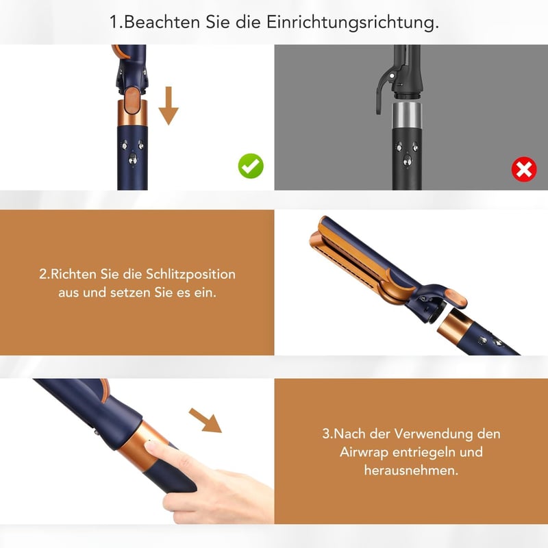 TOSAGE Airwrap Hajegyenesítő Fej Airflow Technológiával, HS01 HS05 Kompatibilis, Kék