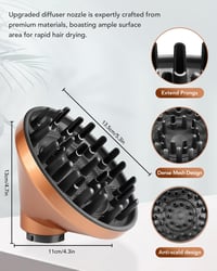 TOSAGE Diffúzor Dyson Airwrap HS01 HS05 HS08 Hullám Göndör Rézszín 5