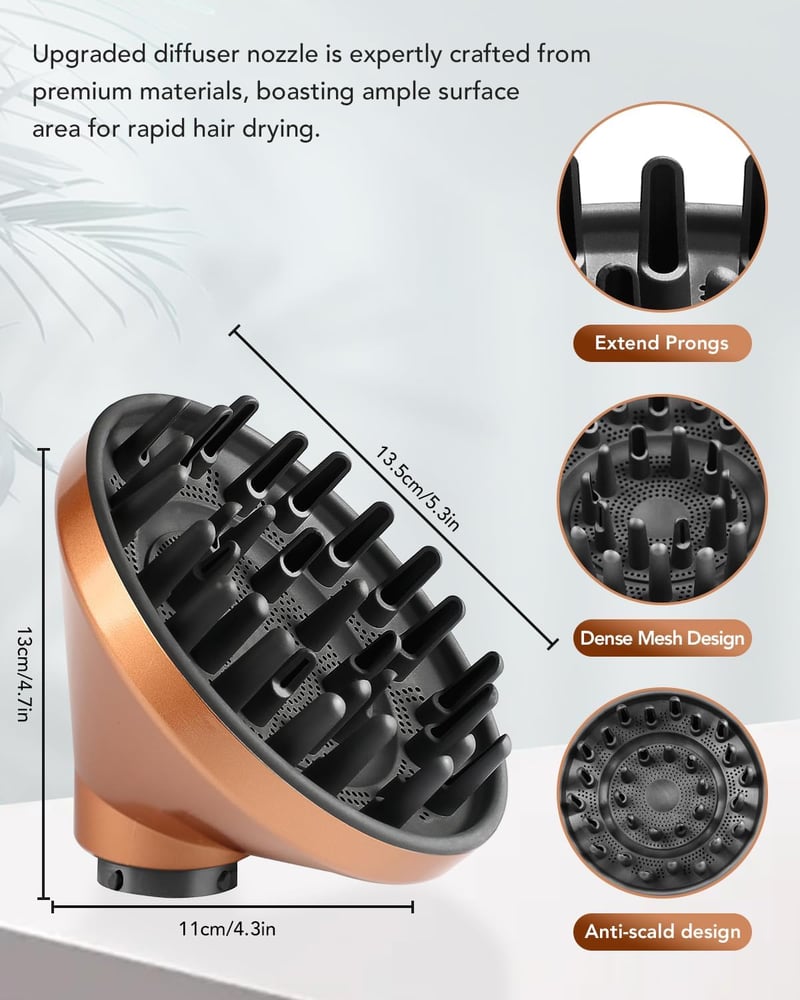 TOSAGE Diffúzor Dyson Airwrap HS01 HS05 HS08 Hullám Göndör Rézszín