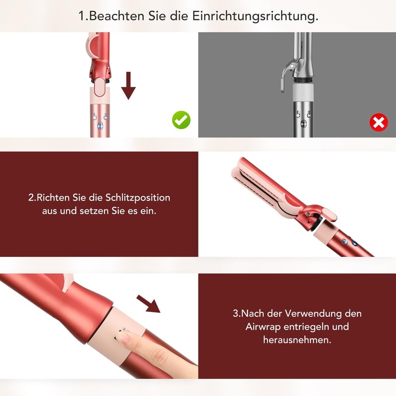 TOSAGE Airwrap Egyenesítő Fej Légáramlás Technológiával HS01 HS05 Fukszia