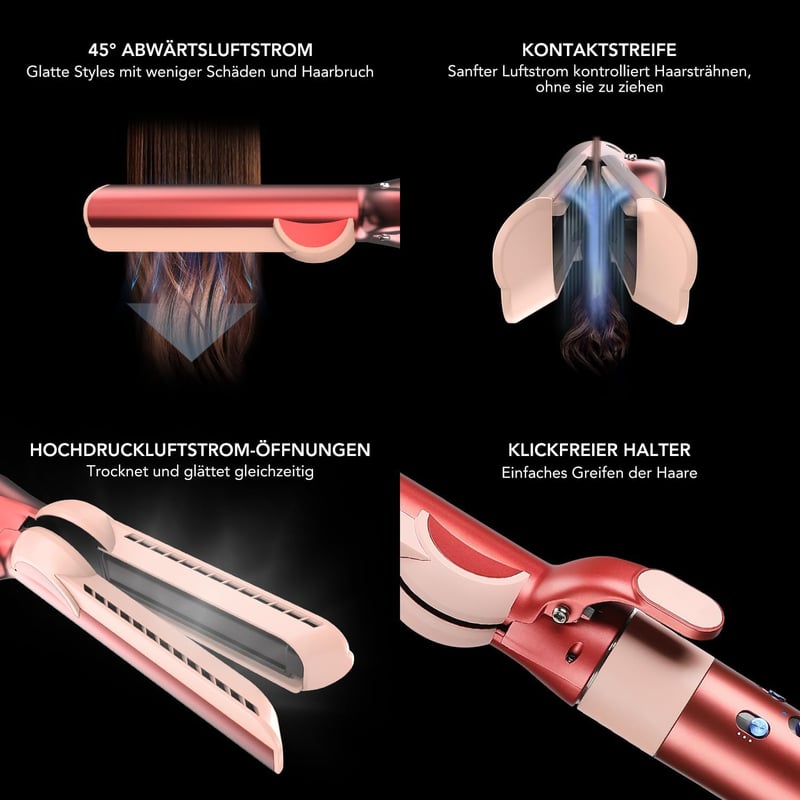 TOSAGE Airwrap Egyenesítő Fej Légáramlás Technológiával HS01 HS05 Fukszia