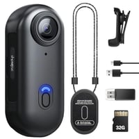 TOSBARRFT 1080P POV Pro telová kamera s 360° otočným magnetickým klipom, 150-minútovou výdržou batérie, vodotesná nositeľná kamera na bicyklovanie a turistiku (32 GB) 1