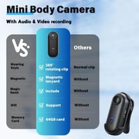 Telesná kamera TOSBARRFT 1080P POV Pro so záznamom zvuku a videa, 360° otočným klipom a magnetickým uchytením, 150-minútovou výdržou batérie, vhodná na konferencie a turistiku 9