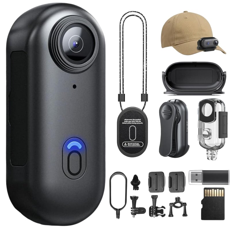 Telesná kamera TOSBARRFT 1080P POV Pro so záznamom zvuku a videa, 360° otočným klipom a magnetickým uchytením, 150-minútovou výdržou batérie, vhodná na konferencie a turistiku