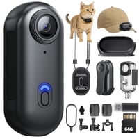 TOSBARRFT 4K telesná kamera so zvukom a sledovaním videa, vodotesná, s magnetickou 360° sponou, 120-minútovou výdržou batérie, na bicyklovanie a prechádzky, 64 GB (4K-P-64G) 1