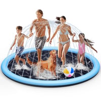 Tosekry Splash Pad pre deti s protišmykovou úpravou, 200 cm vonkajší záhradný bazén so striekajúcou vodou, vhodný aj pre psov, modrý 1