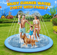 Tosekry Splash Pad pre deti s protišmykovou úpravou, 200 cm vonkajší záhradný bazén so striekajúcou vodou, vhodný aj pre psov, modrý 6