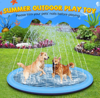 Tosekry Splash Pad pre deti s protišmykovou úpravou, 200 cm vonkajší záhradný bazén so striekajúcou vodou, vhodný aj pre psov, modrý 7