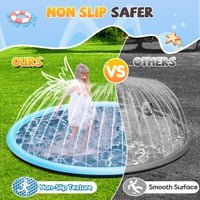 Tosekry Splash Pad pre deti s protišmykovou úpravou, 200 cm vonkajší záhradný bazén so striekajúcou vodou, vhodný aj pre psov, modrý 2