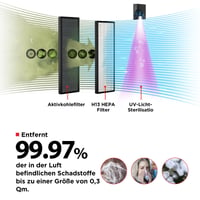 Toshiba CAF-Z45FR 3-u-1 pročistač zraka s H13 HEPA filtrom, filtrom s aktivnim ugljenom, UV svjetlom, 228 m³/h CADR, 99,7% učinkovitošću filtracije, za prašinu, pelud 6