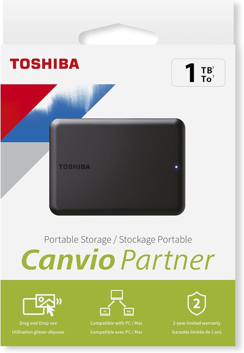 Toshiba Canvio Partner 1TB hordozható külső merevlemez USB 3.2 - 1 TB, Canvio Partner