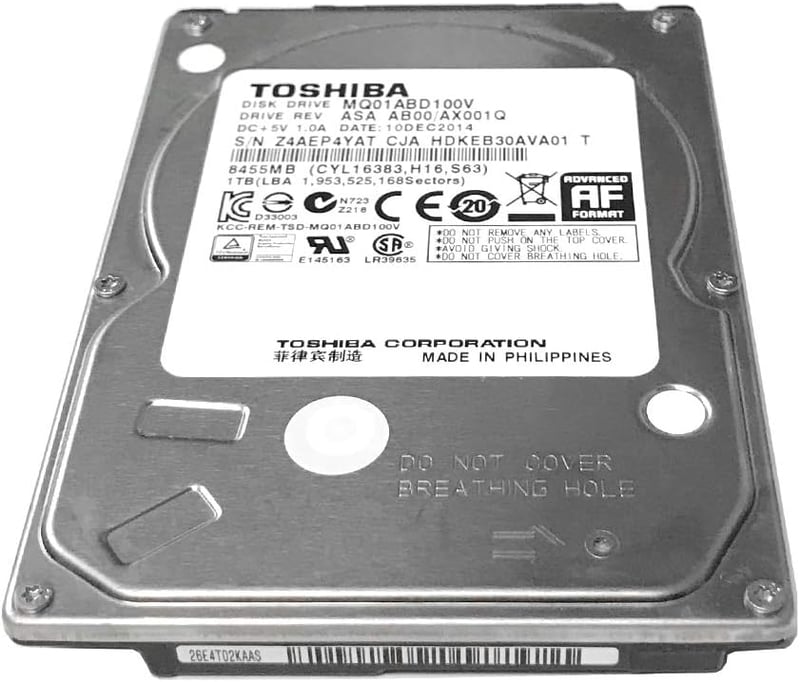 Toshiba MQ01ABD100V 1TB 5400RPM 8MB 2.5" Laptop Merevlemez SATA