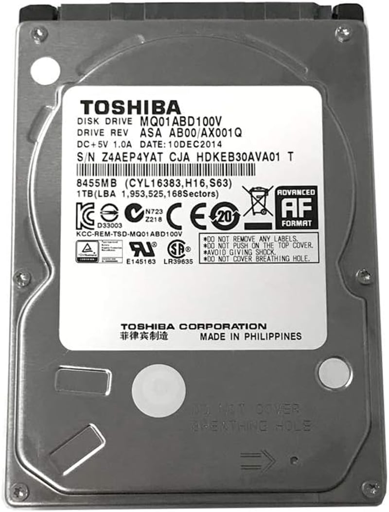 Toshiba MQ01ABD100V 1TB 5400RPM 8MB 2.5" Laptop Merevlemez SATA