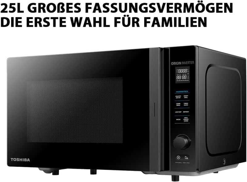 Toshiba MV-TC25T 4az1-ben mikrohullámú sütő forró levegős fritőzzel, 25L, 2100W