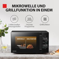 Toshiba MW2-MG20PF Mikrohullámú sütő grill funkcióval 1000W fekete 2