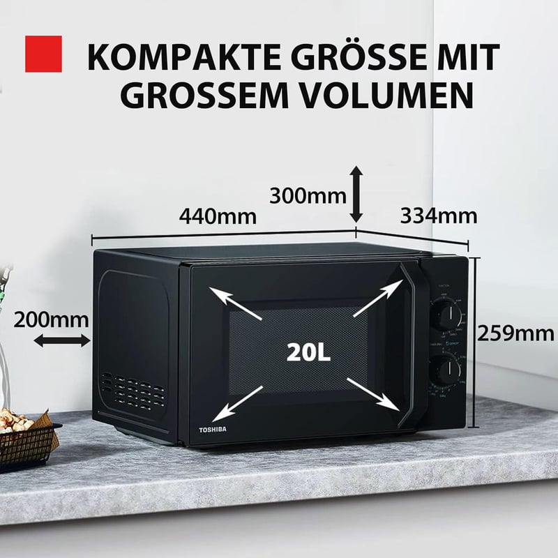 Toshiba MW2-MG20PF Mikrohullámú sütő grill funkcióval 1000W fekete