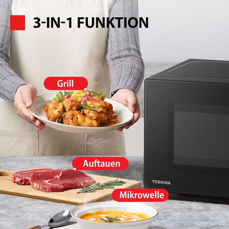 Toshiba MW2-MG20PF Mikrohullámú sütő grill funkcióval 1000W fekete
