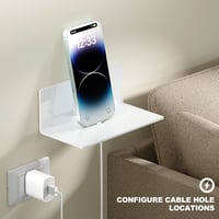 Toski Öntapadós Fali Polc 23cm Fehér - 2 Darab Szett, Fúrás Nélkül - 12T x 23B x 9H cm 3