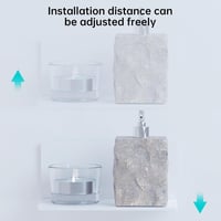 Toski Öntapadós Fali Polc Fehér 20cm Szett 2db Fúrás Nélkül Akril 5