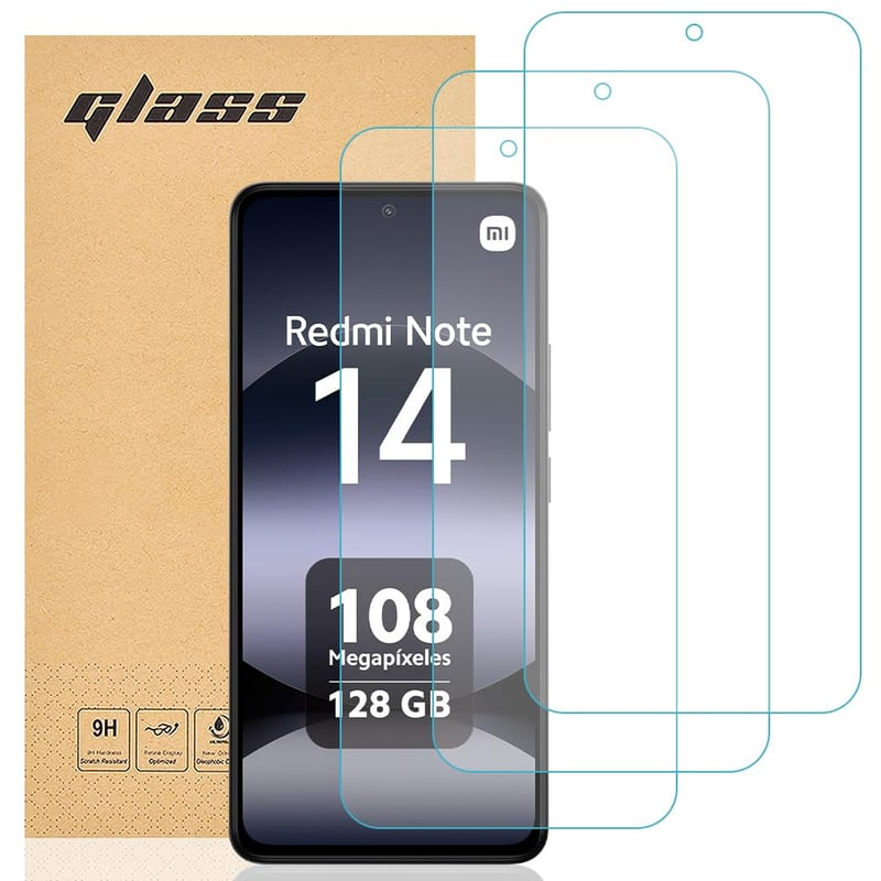 Totill Folie de protecție din sticlă securizată pentru Xiaomi Redmi Note 14, 3 bucăți - duritate 9H, calitate HD, rezistentă la zgârieturi, ultra-transparentă