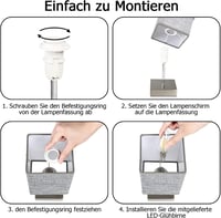 Totofac Érintésérzékeny Asztali Lámpa Szett 2db, E14 Retro Éjjelilámpa 3 Fokozat Meleg Fehér - Gray 6