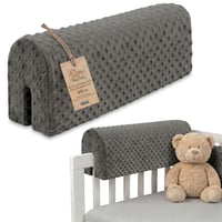 Totsy Baby Chránič do detskej postieľky Minky 90 cm – sivý, mantinel do postieľky, ochrana rámu postele, s certifikátom Oeko-Tex pre bábätká 1