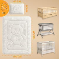 Totsy Baby set popluna i jastuka za bebe, poplun 100x135 cm i jastuk 40x60 cm, mikrovlakna, bijeli, s Oeko-Tex certifikatom, za dječji krevetić 2