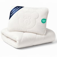 Totsy Baby set popluna i jastuka za bebe, poplun 100x135 cm i jastuk 40x60 cm, mikrovlakna, bijeli, s Oeko-Tex certifikatom, za dječji krevetić 1