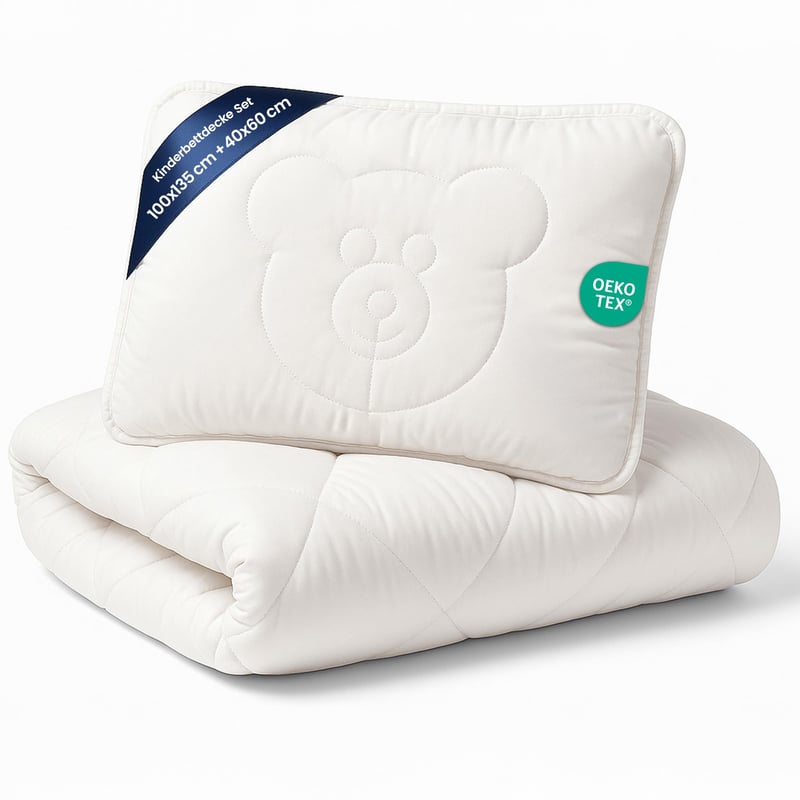 Totsy Baby set popluna i jastuka za bebe, poplun 100x135 cm i jastuk 40x60 cm, mikrovlakna, bijeli, s Oeko-Tex certifikatom, za dječji krevetić