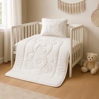 Totsy Baby set popluna i jastuka za bebe, poplun 100x135 cm i jastuk 40x60 cm, mikrovlakna, bijeli, s Oeko-Tex certifikatom, za dječji krevetić 6