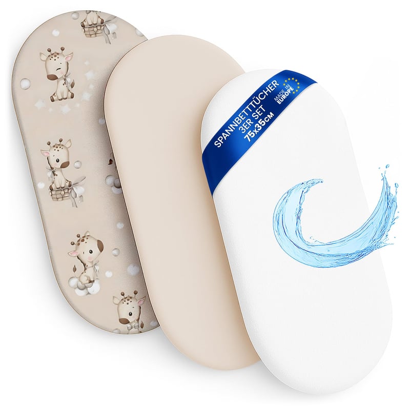 Set 3 Cearșafuri cu Elastic pentru Cărucior Totsy Baby - cu Protecție pentru Saltea, Fixare Elastică