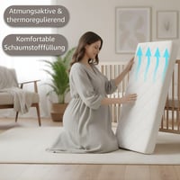 Matrac do kočíka Totsy Baby 90x40 cm – Obdĺžnikový matrac do kolísky a prístelky pre novorodencov 6