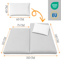 Detský spací vak Totsy Baby s vankúšom a zipsom pre deti od 3 do 7 rokov – 75x140 cm, vzor žirafy, škôlkarský spací vak s certifikátom Oeko-Tex 2