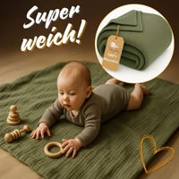 Totsy Baby mušelínová detská deka 100x150 cm šalviovo zelená bavlna Oeko-Tex mäkká detská zavinovačka pohodlná tenká deka 3