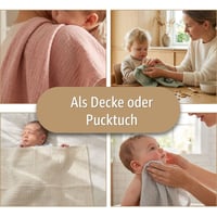 Pătură din muselină pentru bebeluși Totsy Baby, păturică din bumbac 75x60 cm, verde salvie - Oeko-Tex, scutece, pătură confortabilă pentru copii, păturică subțire din muselină pentru bebeluși 5