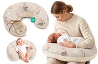 Totsy Baby dojčiaci vankúš malý 130 cm C-tvar vankúš v tvare polmesiaca Minky poťah ergonomický polohovací vankúš OEKO-TEX so vzorom žirafy 1