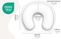 Totsy Baby jastuk za dojenje mali Minky 130 cm, s uzorkom sove siva B, za putovanja, jastuk za pozicioniranje, Oeko-Tex 2